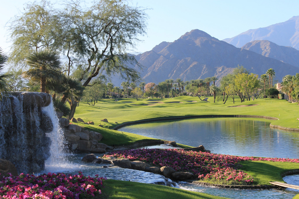 overlooking golf course